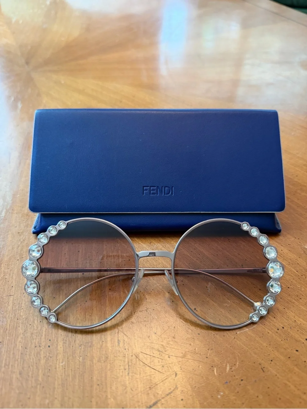 Fendi 58mm Oversized Round Embellished Sunglasses